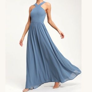 Lulu’s Slate Blue Bridesmaid dress